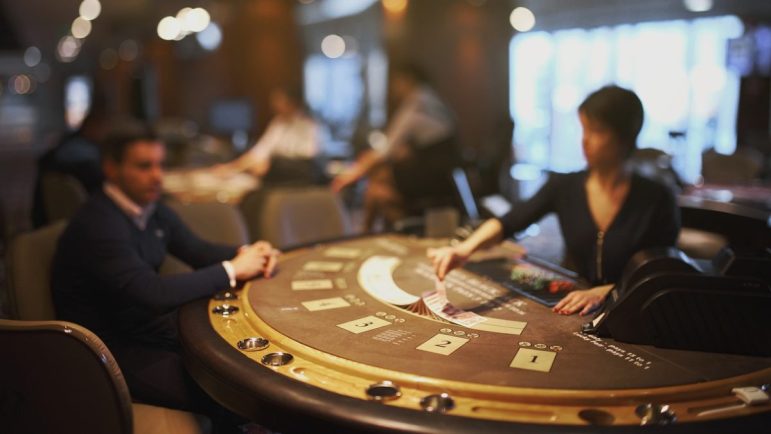 A dealer at a table